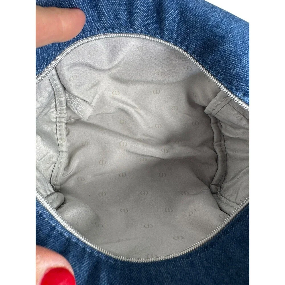Dior Beauty Limited Edition Denim Cosmetic Pouch star zipper pull new